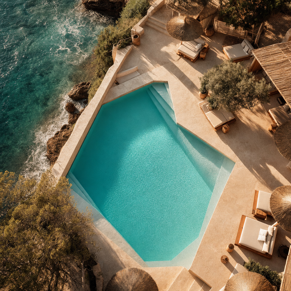 Piscina infinita en Alma Beach Ibiza